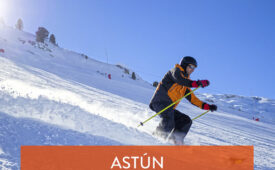 Clase privada de esquí de 3h y alquiler de material en Skicenter Astún para 2 personas