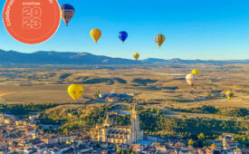 1 vuelo en globo en Segovia con menú tradicional para 2 personas